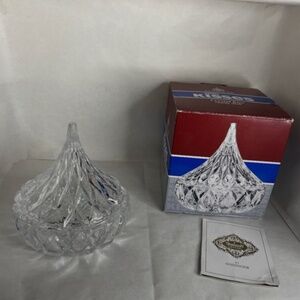NEW Godinger Hershey Kisses Shannon Crystal Kiss Candy Dish w/Removeable Lid NIB
